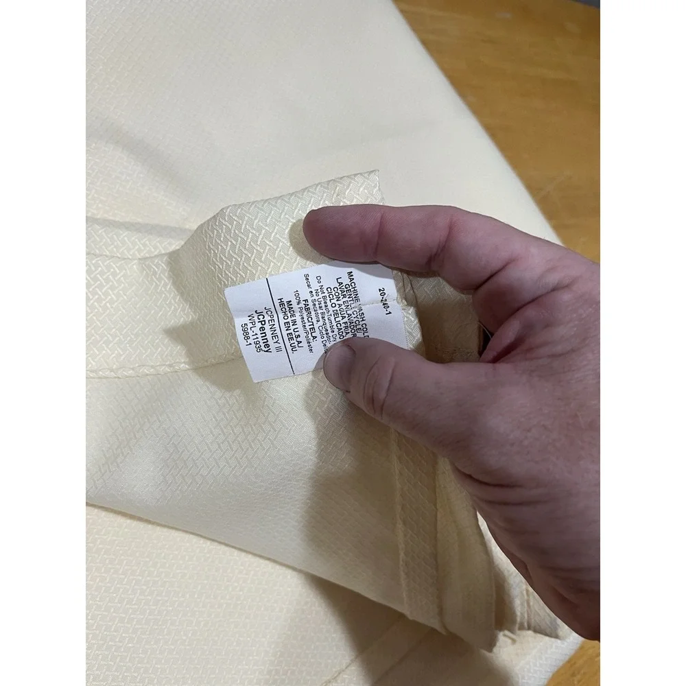 Vtg JCPenney Home Yellow Fabric Short Curtain With Valance Textured‎
